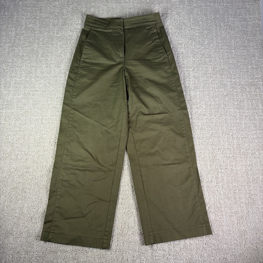 Aritzia The Group Babaton Walsh Wide Leg Cropped Pants Olive Green 0 Minimalist